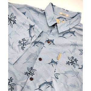 Coconut Pier By Top Image USA Men's Blue Hawaiian Style Short Sleeve‎ XXL Shirt